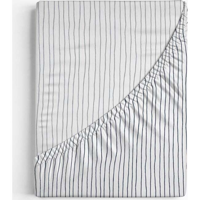 Organic Crib Sheet, Cobi Blue Stripes - Crib Sheets - 3
