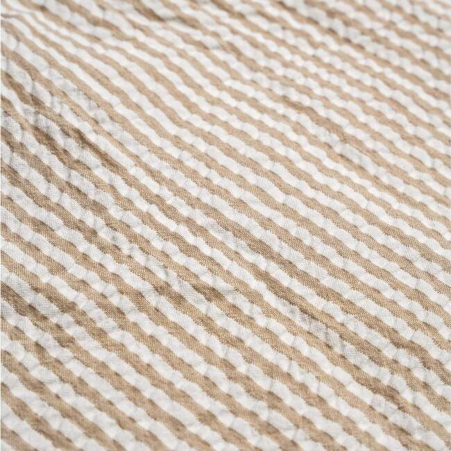 Organic Sleeveless Full Romper, Brown Stripes - Rompers - 3