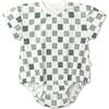 Organic Short Sleeve Bubble Romper, Chequered - Rompers - 1 - thumbnail