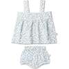 Organic Scalloped Top & Bloomers Set, Blue Vines - Mixed Apparel Set - 1 - thumbnail