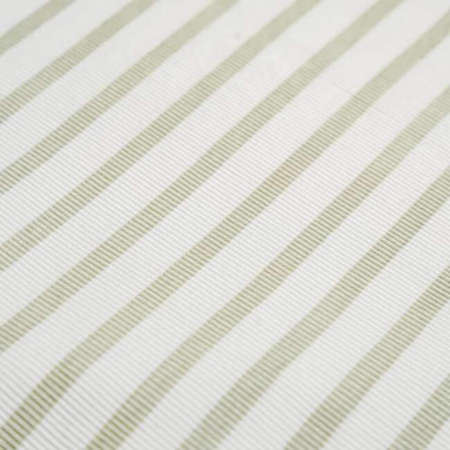 Organic Swaddle Blanket & Hat Set, Sage Stripes - Swaddles - 4