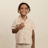 Organic Shirt & Shorts Set, Brown Chequered - Mixed Apparel Set - 2