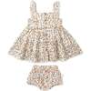 Organic Flutter Buttoned Tiered Dress, Magnolia - Dresses - 1 - thumbnail