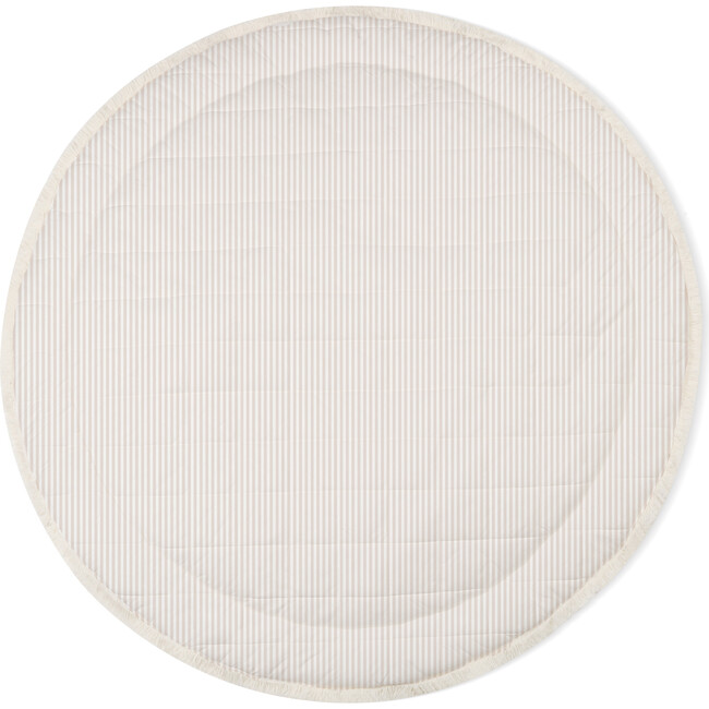 Organic Baby Play Mat, Beige Stripes - Playmats - 1