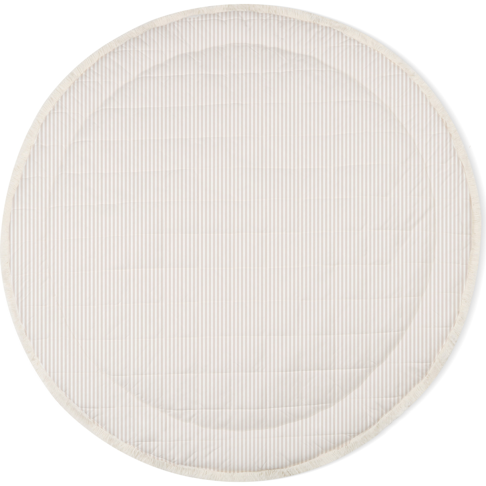 Organic Baby Play Mat, Beige Stripes - Playmats - 1