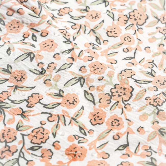 Organic Flutter Buttoned Tiered Dress, Magnolia - Dresses - 2