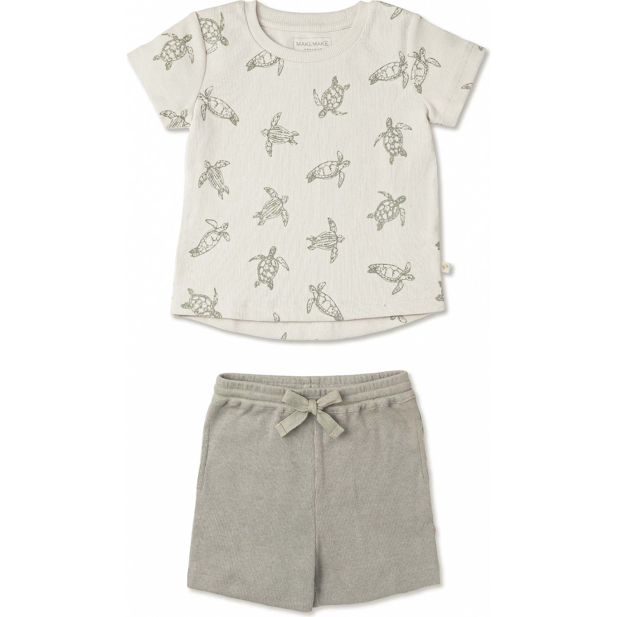 Organic Tee & Shorts Set, Turtles - Mixed Apparel Set - 1