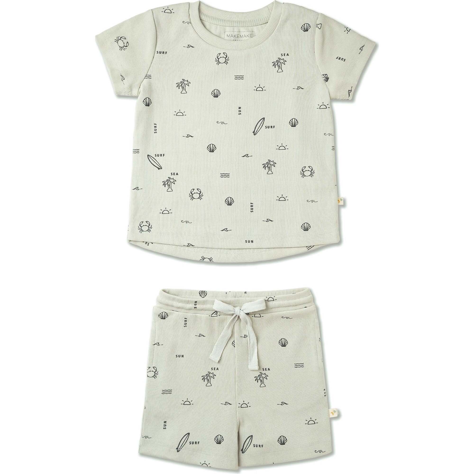 Organic Tee & Shorts Set, Surf - Mixed Apparel Set - 1