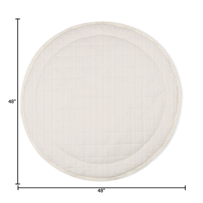 Organic Baby Play Mat, Beige Stripes - Playmats - 4