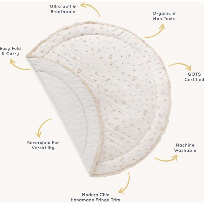 Organic Cotton Quilted Play Mat, Bloom - Playmats - 6