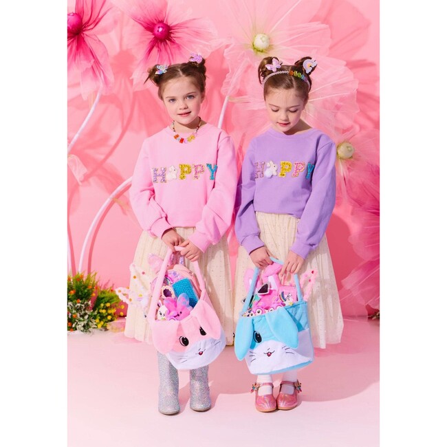 Happy Bunny Crystal Sweatshirt Pink - Sweatshirts - 2