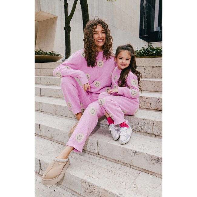 Women’s Pinky Fuzzy Smiley Emoji  Set - Mixed Apparel Set - 3