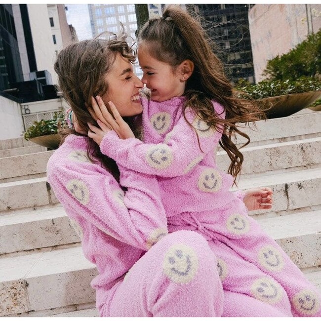 Women’s Pinky Fuzzy Smiley Emoji  Set - Mixed Apparel Set - 5