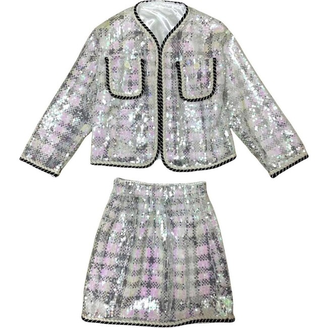 Women's Shimmer Sequin Houndstooth Set - Mixed Apparel Set - 1