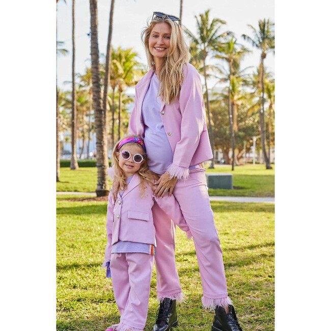 Women’s Feather Trims Suit Lavender - One Pieces - 5
