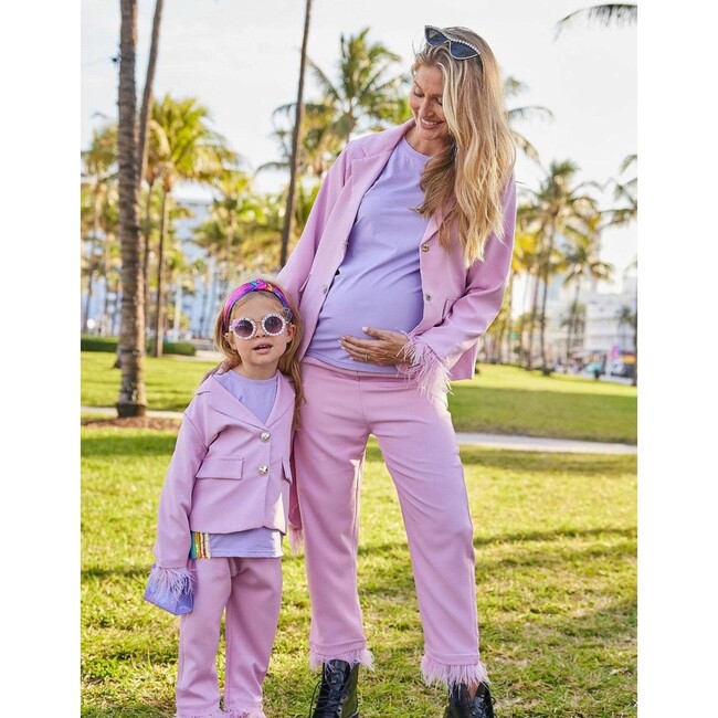 Women’s Feather Trims Suit Lavender - One Pieces - 6