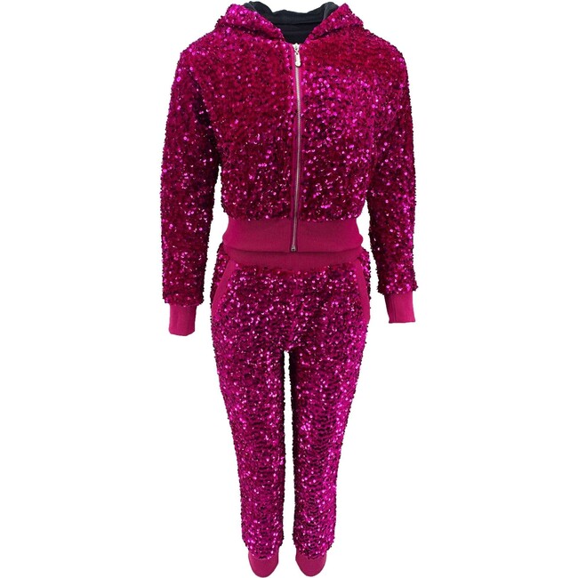 Women's Hot Pink Magic Sequin Set