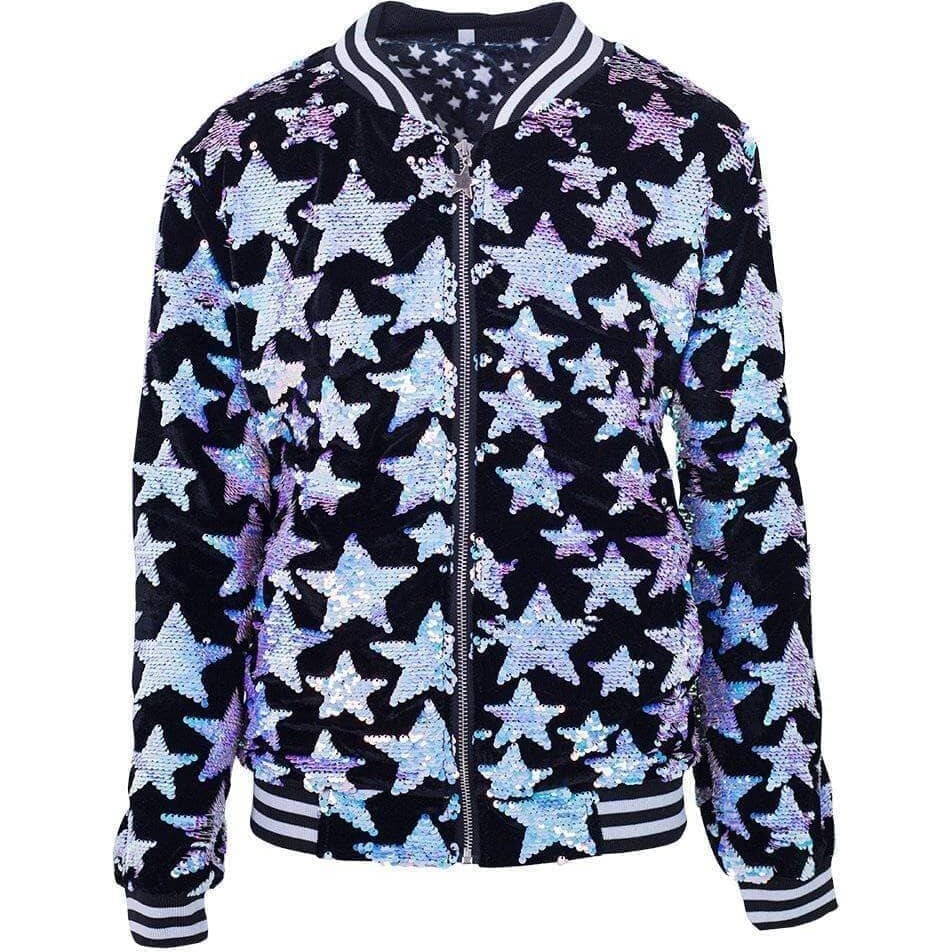 Women's Starry Night Velvet Bomber - Jackets - 1
