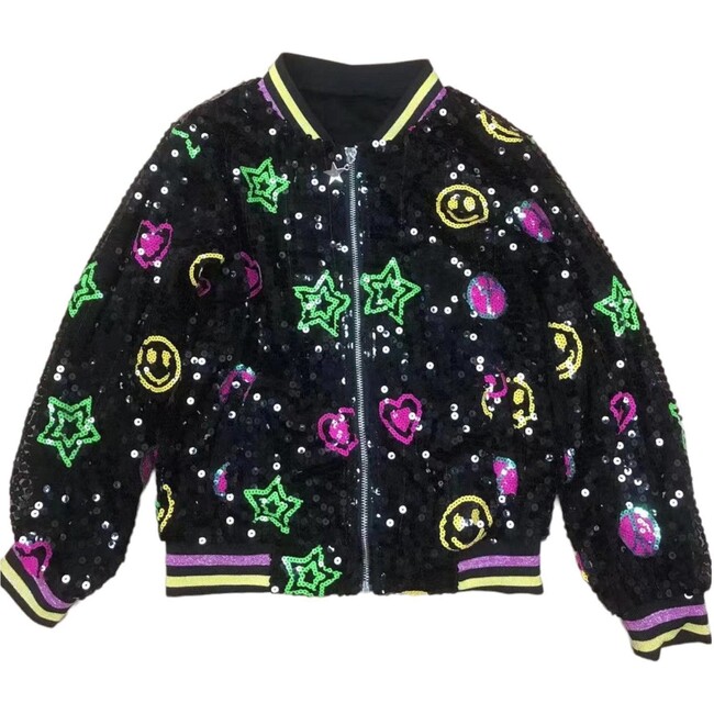 Womens Peace and Love Sequin Bomber - Jackets - 1