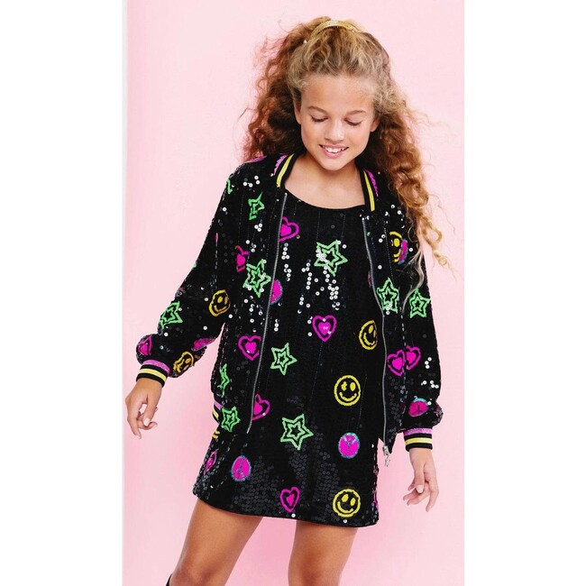 Womens Peace and Love Sequin Bomber - Jackets - 2