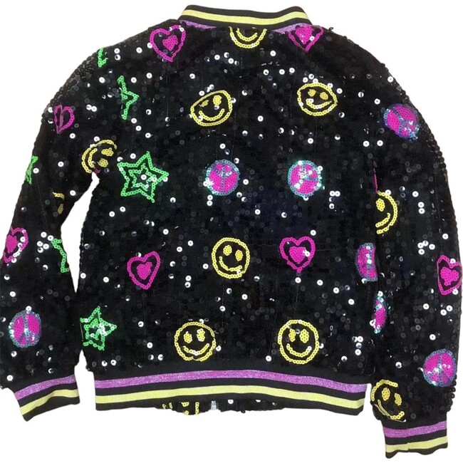 Womens Peace and Love Sequin Bomber - Jackets - 5