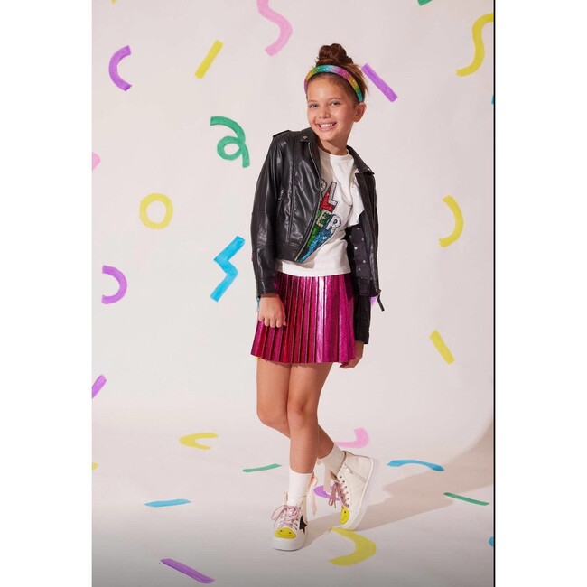 Women's Crystal Rainbow Rain Leather Jacket - Jackets - 5