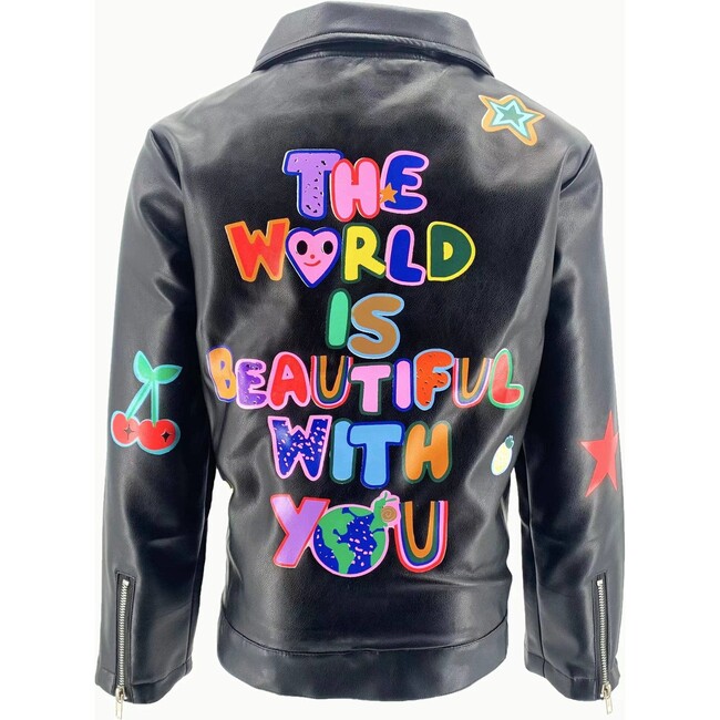 Women's Doodle Art Vegan Moto - Jackets - 1