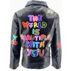 Women's Doodle Art Vegan Moto - Jackets - 1 - thumbnail