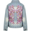 Women's Neon Angel Wings Denim Jacket Rainbow - Jackets - 1 - thumbnail
