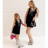 Women's Velvet Bow Princess Dress - Dresses - 3