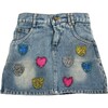 Women's Sparkle Heart Denim Skirt - Skirts - 1 - thumbnail