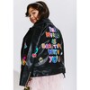 Women's Doodle Art Vegan Moto - Jackets - 3