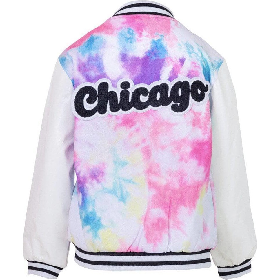 Women's Chicago Tie Dye Varsity Bomber - Jackets - 1