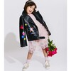 Women's Doodle Art Vegan Moto - Jackets - 4