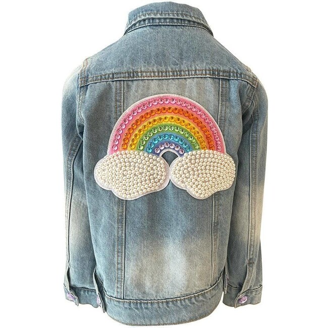 Womens Rainbow Pearl Denim Jacket - Jackets - 1