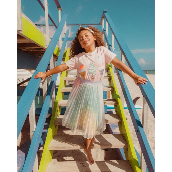 Women's Sparkly Rainbow Midi Skirt - Skirts - 5