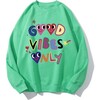 Women's Good Vibes Only Sweatshirt Green - Sweatshirts - 1 - thumbnail
