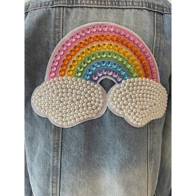 Womens Rainbow Pearl Denim Jacket - Jackets - 5