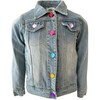 Womens Rainbow Pearl Denim Jacket - Jackets - 6