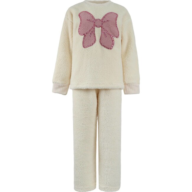 Women's Big Bow Crystal Fuzzy Set