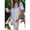 Women's White Rainbow Sequin Jogger Set - Mixed Apparel Set - 6