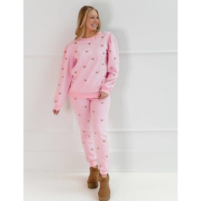 Women's Embroidered Heart All Over Set Pink - Mixed Apparel Set - 2