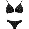 Women's Rainbow Sparkle Bikini Black - Two Pieces - 1 - thumbnail