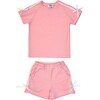 Sporty Bow Short Set Pink - Mixed Apparel Set - 1 - thumbnail