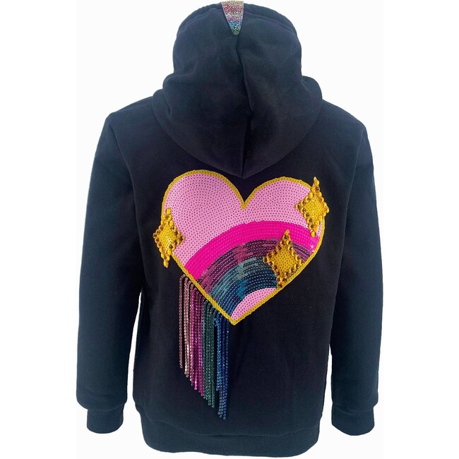 Women's Sparkle Heart Crystal Rain Hoodie