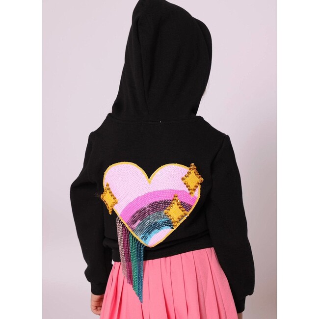 Women's Sparkle Heart Crystal Rain Hoodie