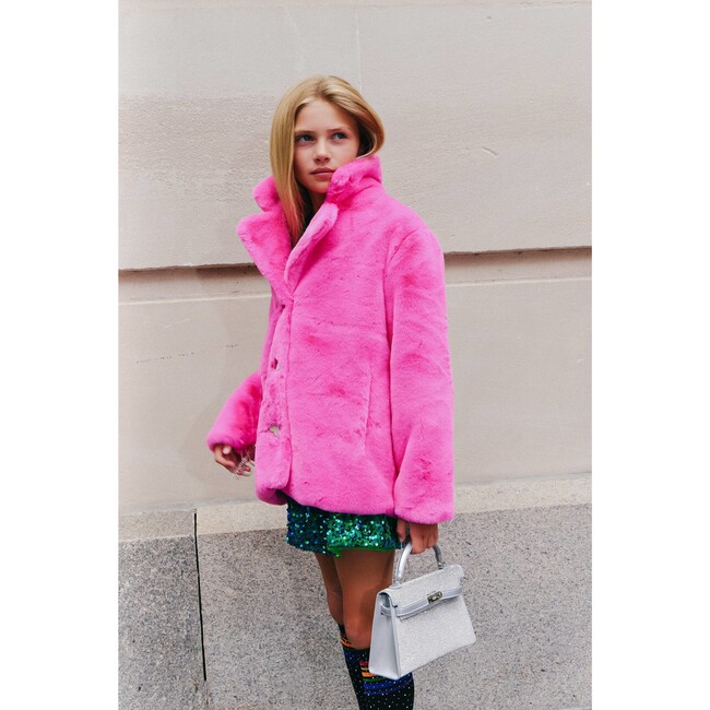 Women's Elle Crystal Faux Fur Coat - Coats - 4