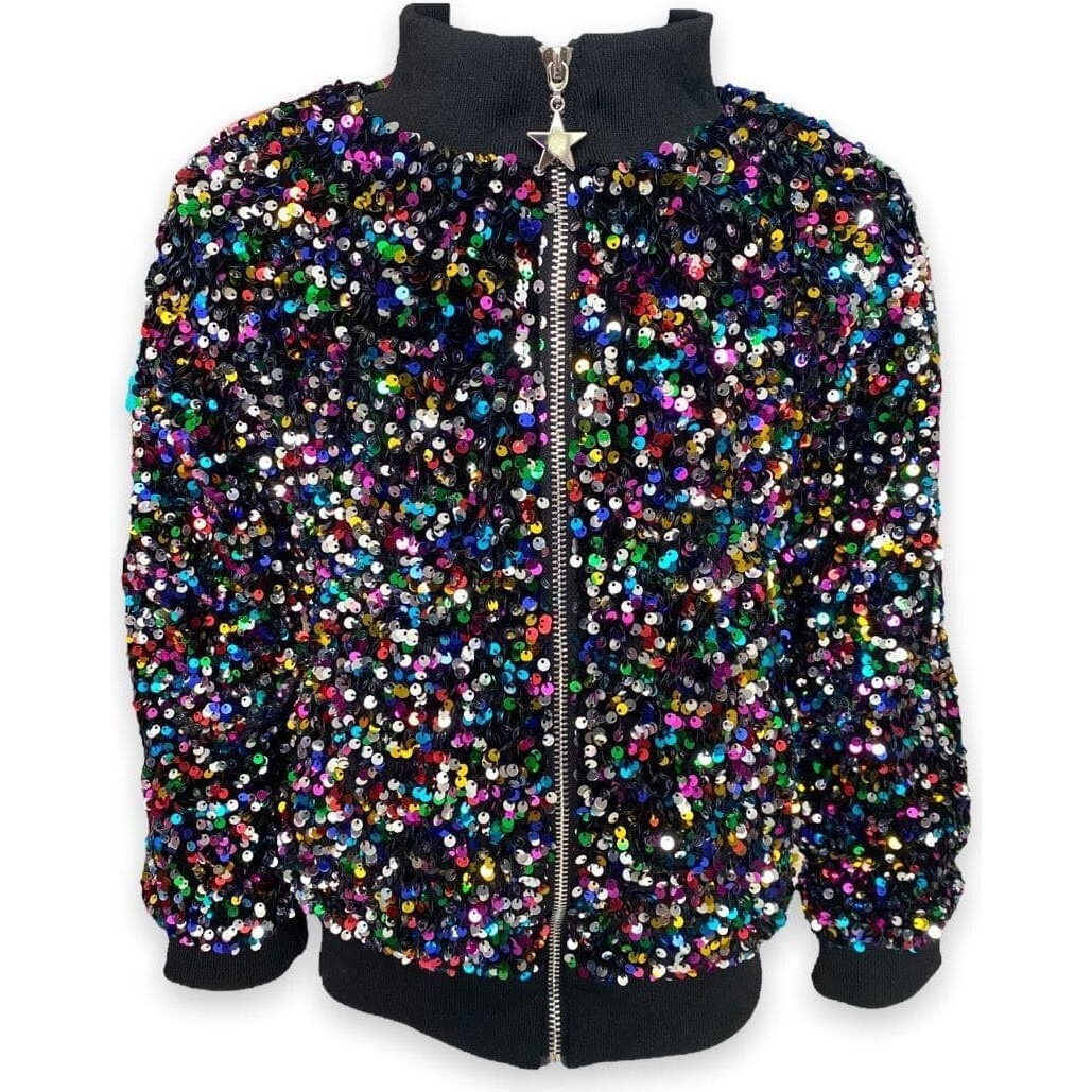Women's Shimmering Stardust Sequin Bomber - Jackets - 1