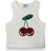 Women's Beaded Gem Cherry Tank - Tank Tops - 2