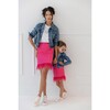 Women's Feather Trims Bright Pink Skirt - Skirts - 2